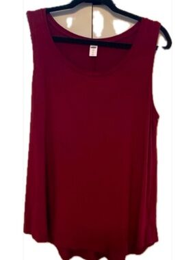 Old Navy Luxe Sleeveless Scoop Neck Tank Top - Burgundy - size Large